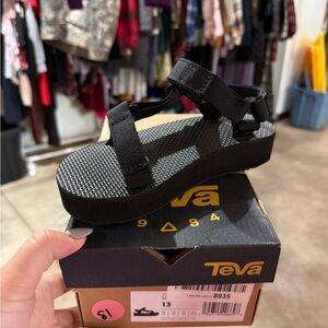 Teva Toddler' Black Strappy Platform Sandals